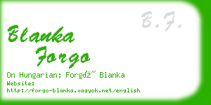 blanka forgo business card